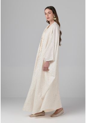 Lace-Embellished Sequined Abaya- Ramadan Style