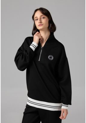 Long Sleeve Contrast Blouse