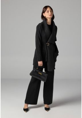 Knitted Ribbed High Waist Trousers