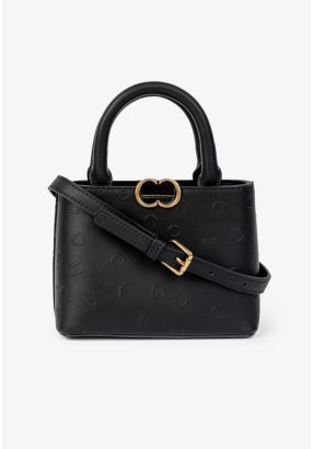 Solid Textured Mini Handbag