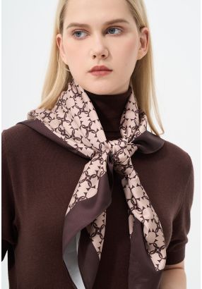 Printed Monogram Square Scarf