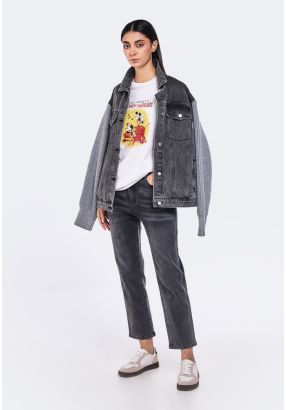 High Waist Denim Trousers