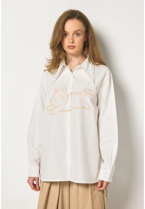 Contrast Embroidered Shirt