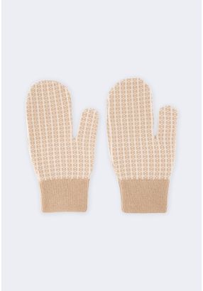 Contrast Knitted Mittens