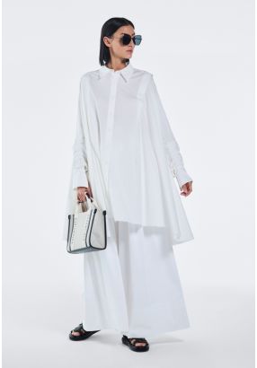 Solid Pleated Culottes Trousers