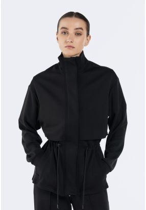 Solid Drawstring-Waist Jacket