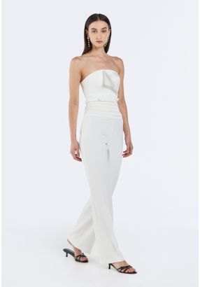 Solid Tiered Waist Trousers