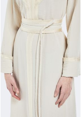 Lace Embellished Tie Belt