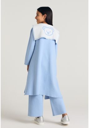 Embossed Shoulder Knitted Gilet