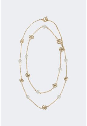 Faux Pearl Anagram Necklace