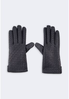 Quilted Genuine Leather Gloves