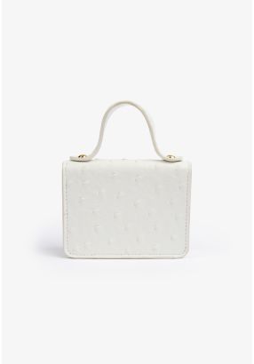 Ostrich Textured Micro Crossbody Bag