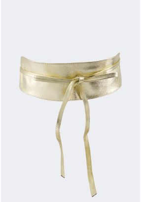 Sparkly Genuine Leather Tie Belt