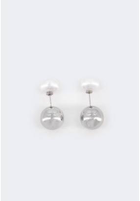Contrast Round Earrings