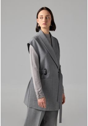 Shawl Collar Front Pocket Gilet