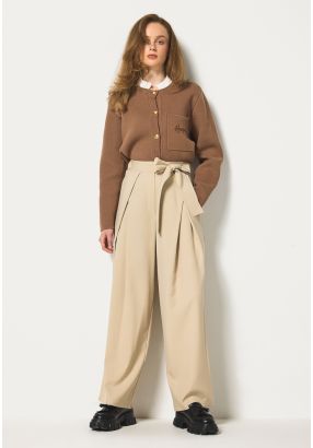 Belted Wide Leg Trousers