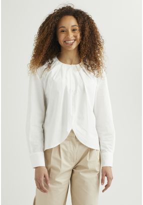 Solid Overlapped Hem Shirt