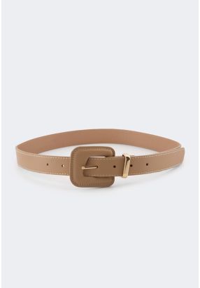 Square Buckle PU Leather Belt