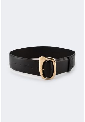 Oval Buckle Wide Belt