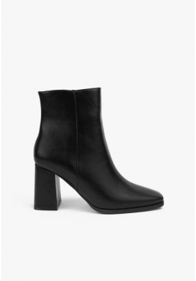 Classic PU Leather Heeled Boots