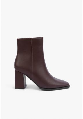 Classic PU Leather Heeled Boots