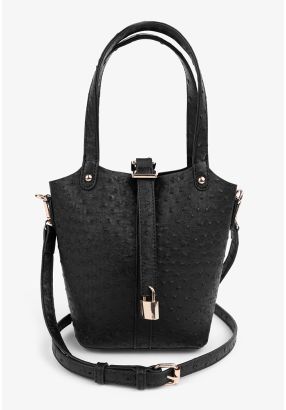Textured Ostrich Handbag