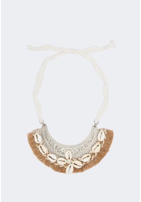 Seashell Embellished Tassels Necklace