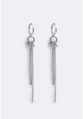 Crystal Knot Fringes Earrings