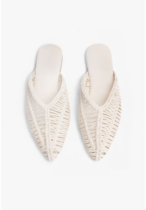 Braided Woven Flat Mules