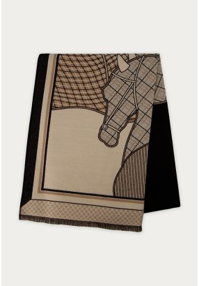 Printed Shawl With Fringes 70*190 Cm