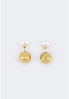 Contrast Round Earrings
