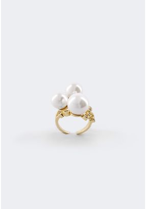 Chunky Faux Pearls Ring