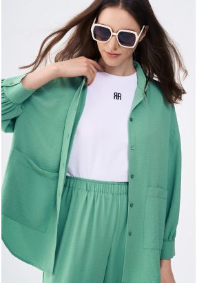 Crinkled High Low Shirt