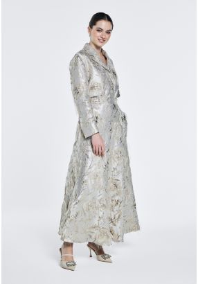 Floral Jacquard Fringed Skirt