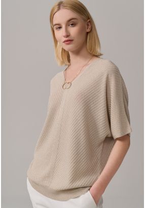 Short Dolman Sleeves Lurex Blouse