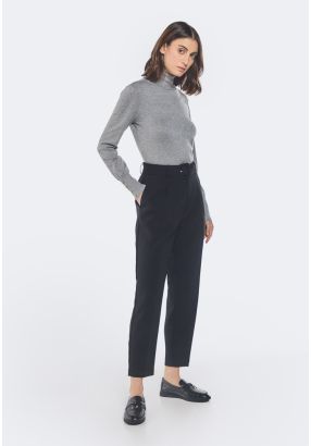 Peg Leg Belted Trousers
