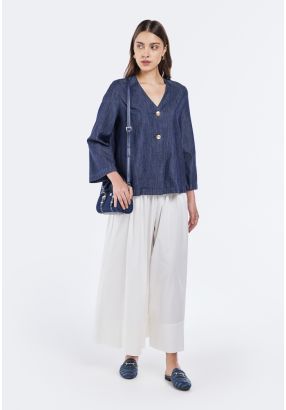Pintuck Waist Palazzo Trousers