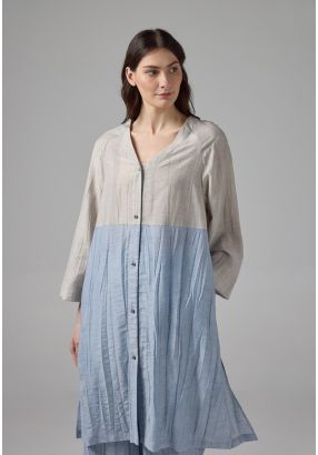 Contrast Textured Midi Jacket