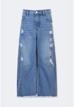Frayed Hems Denim Jeans