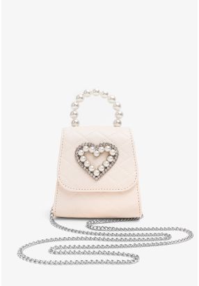 Embellished Heart Crossbody Bag