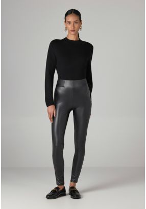 Peg Leg High Waist PU Leather Trouser