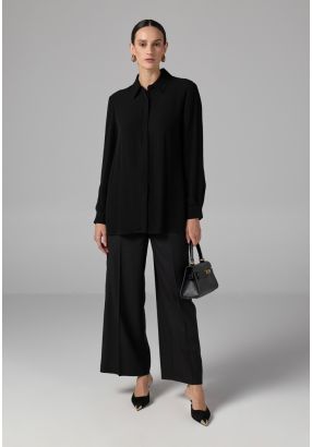 Basic Straight Wide Leg Trousers