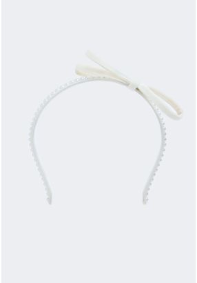 Slim Faux Pearls Bow Headband