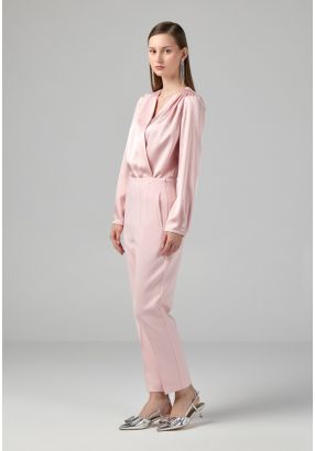 Solid High Waist Trousers