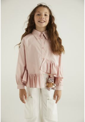Ruffled Asymmetrical Hems Shirt
