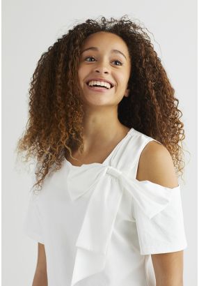 Tie Ribbon Shoulder T shirt