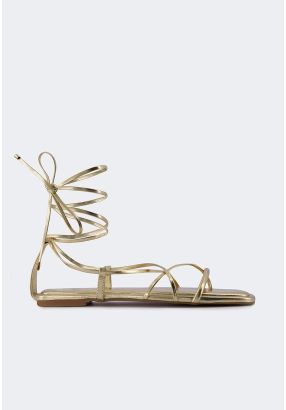 Metallic Tie Up Sandals