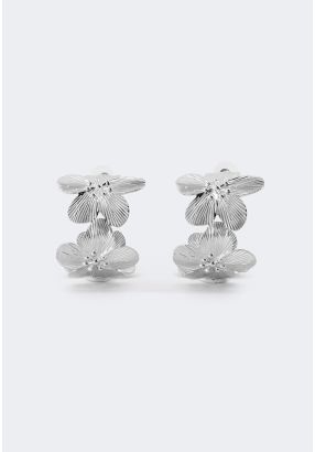 Flower Hammered Earrings