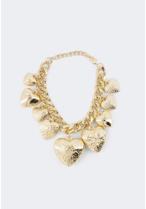 Heart Charms Chain Bracelet