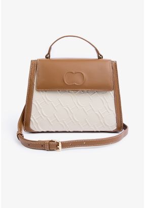 Two Toned Textured Hand Bag